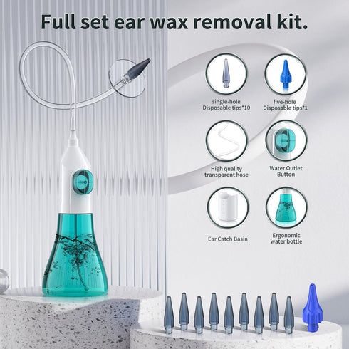 Ear Wax Removal Kit, Manual Ear Irrigation Flushing System for Safe and Effective Ear Cleaning