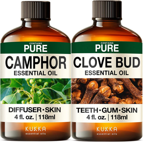 Camphor Essential Oil for Diffuse & Clove Essential Oil for Diffuser Set