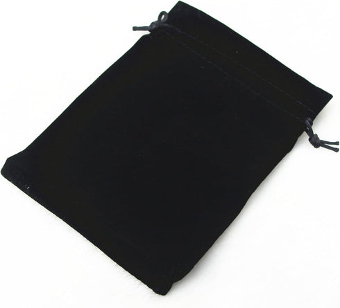 AEAOA Gift Bags, Pack of 25 Pieces, 6" X 4" Velvet Drawstring Jewelry Pouches for Treats and Favors (Black)