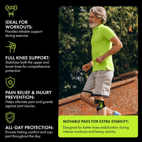 GARNO Knee Brace for Pain Relief, Compression Patellar Tendon Support Strap for Meniscus Tear, Large