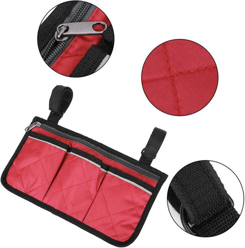 RiToEasysports Walker Bag,Multifunctional Wheelchair Side Bag Scooter Armrest Side Bag Hanging Pouch Storage Organizer
