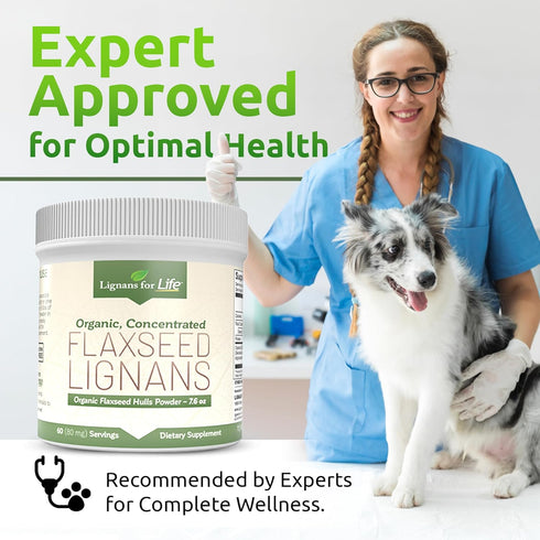 Lignans for Life Natural Bulk Ground Flaxseed Powder - Omega 3 & 6 Fatty Acids, High Fiber Antioxidants, 60 Servings