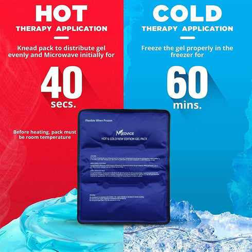 Medvice Ice Pack for Injuries Reusable - Hot & Cold Compress for Hip, Shoulder, Knee, Back Pain, Swelling, Bruises,