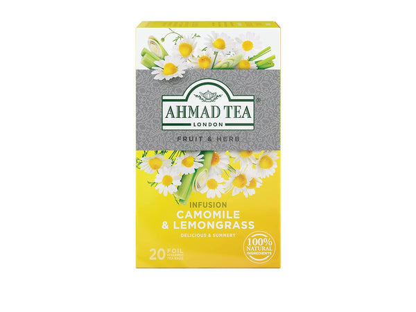 Ahmad Tea Camomile & Lemongrass Infusion - 20 Count (Pack of 6) for Relaxation