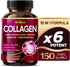 Organic Collagen 6,419 mg with Hyaluronic Acid, Biotin, Keratin, Resveratrol - Hair Skin, Nails Vitamins - Made in The