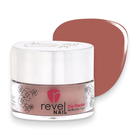 Revel Nail Dip Powder - Brown Nude Chip Resistant Nail Polish with Vitamin E and Calcium, DIY Manicure