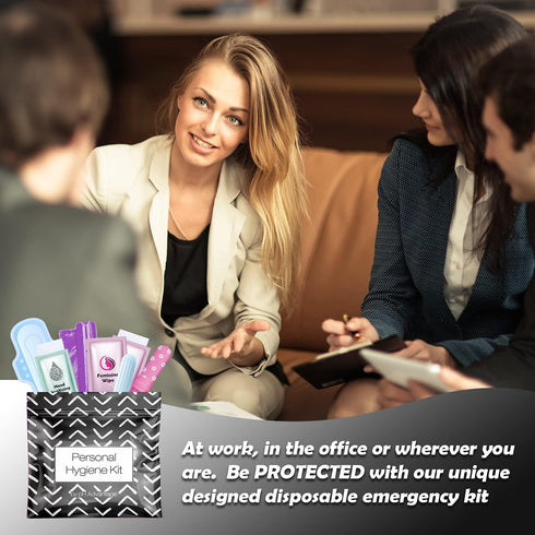 3 x Menstrual All-in-One Kits - Assorted Colors, Convenience on The Go, Individually Wrapped Feminine Hygiene Products