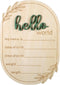 Thinp Baby Announcement Sign, 5.9 Inch Wooden Hello World Newborn Signs Birth Baby