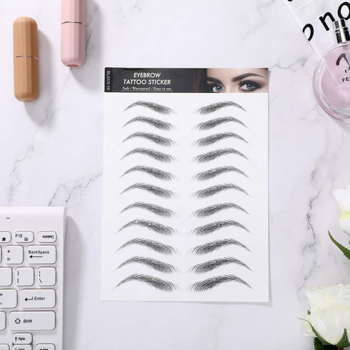Maitys 12 Sheets 4D Hair Like Waterproof Eyebrow Tattoos, 108 Pairs Temporary Transfer Brows Decal for Women
