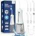 350ML Cordless Water Flosser, Dental Flosser Picks for Teeth Cleaning with 6 Jet Tips & 5 Pressure Modes (White)