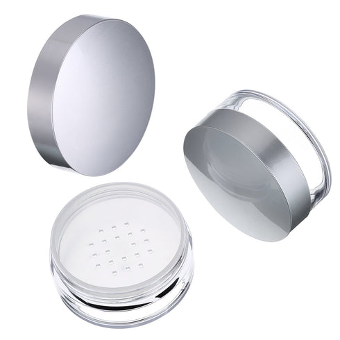 Hotop 3 Pieces 50 ml Plastic Empty Powder Case Makeup Jar Travel Kit with Sifter
