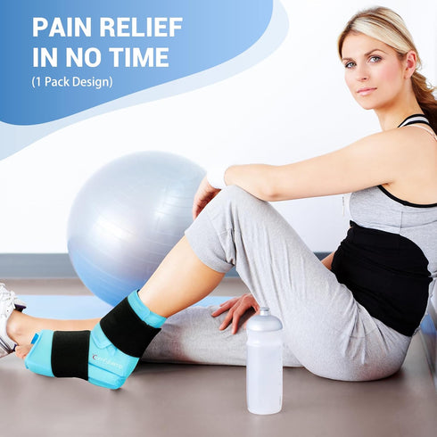 Comfytemp Large Ankle Foot Ice Pack Wrap, FSA HSA Eligible for Plantar Fasciitis Relief, Hot & Cold Therapy