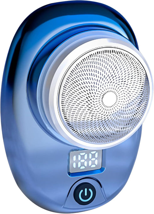 Mini Electric Razor with LED Display, Portable Electric Shaver, Easy One-Button Use for Home Travel (Gradient Blue)