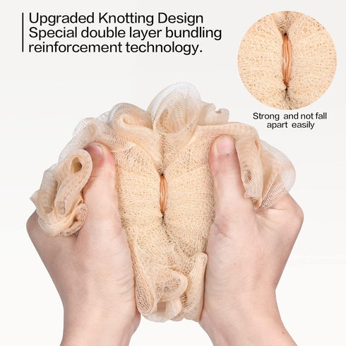 Loofah Bath Sponge Shower Loofahs - 4 Pack Soft Loofa Exfoliating Body Scrubber for Men and Women