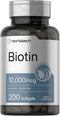 Horbaach Biotin 10000 mcg | 200 Softgels | Vitamin B7 Supplement, Non-GMO & Gluten Free