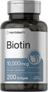 Horbaach Biotin 10000 mcg | 200 Softgels | Vitamin B7 Supplement, Non-GMO & Gluten Free
