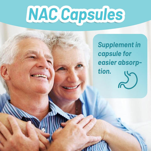 NAC Supplement, N-Acetyl Cysteine Capsules 800mg with Milk Thistle 200mg, 90 Count, Vegan, GMOs-Free