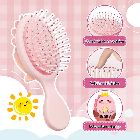 Toddler Mini Hair Brush, Detangler Brush for Kids, Baby Massage Hair Brush for Thin Hair - Pink