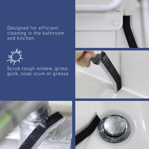 Grout Cleaner Scrub Brush - Deep Tile Joints Cleaning Tool with Stiff Angled Bristles for Showers & Kitchens