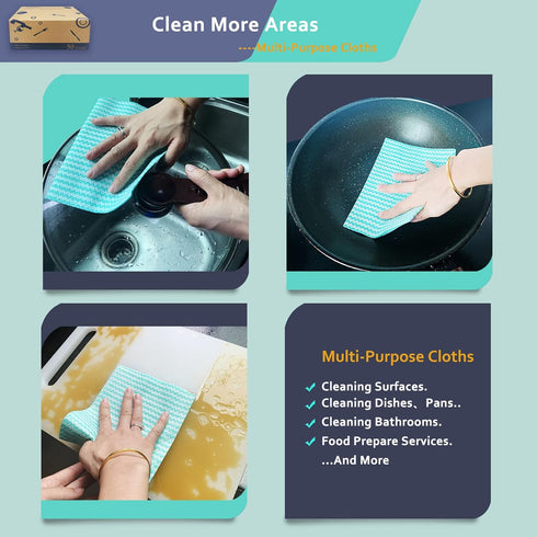 Heavy Duty Wipes, 50 Pieces Reusable Dish Cloths for Multi-use Cleaning