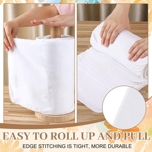 36 Pack Reusable Paper Towels, Washable Paperless Rolls, Flannel Cotton Cloth Wipes for Bathroom Napkins (White)