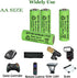 16 Packs 1.2V AA 300mAh Ni-MH Rechargeable Batteries for Outdoor Solar Lights