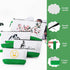 10 Pieces Cotton Canvas Makeup Bag with Bottom and Strap, Multi-Purpose Cosmetic Bag with Zipper Travel Toiletry Pouch, Blank DIY Craft Bag (White&Green, S)