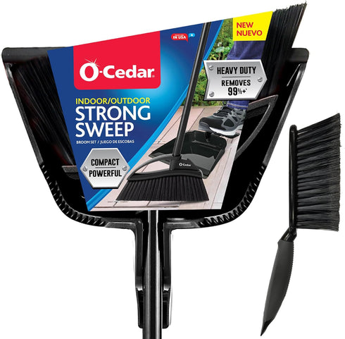 O-Cedar Strong Sweep Broom and Dustpan Set with Detail Brush | Indoor