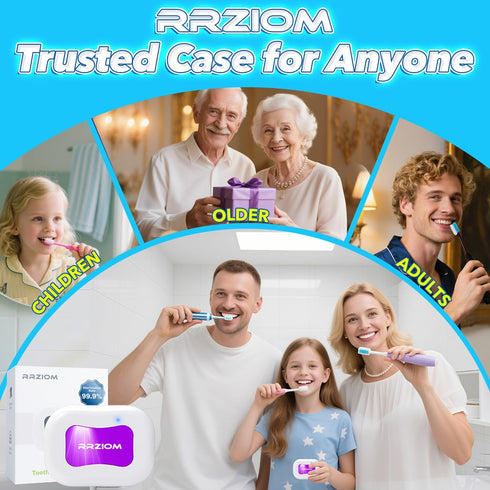 RRZIOM Toothbrush Sanitizer Case, Portable Toothbrush Covers Rechargeable, Rechargeable Toothbrush Cleaner Holder Case