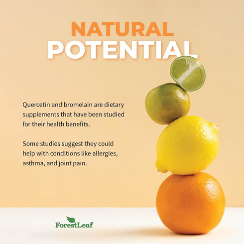 ForestLeaf Quercetin with Bromelain - 1350mg Blend with Vitamin C & Stinging Nettle, 180 Veggie Capsules