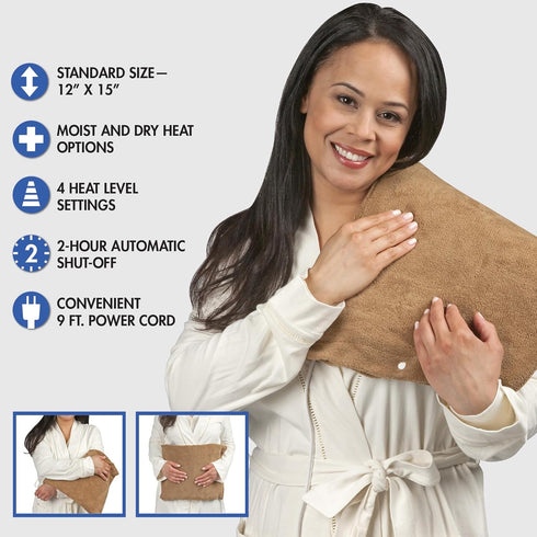 HealthWise Menstrual Pain Relief Bundle, 20Ct Menthol + Eucalyptus Period Patches, Heating Pad for Therapeutic Care