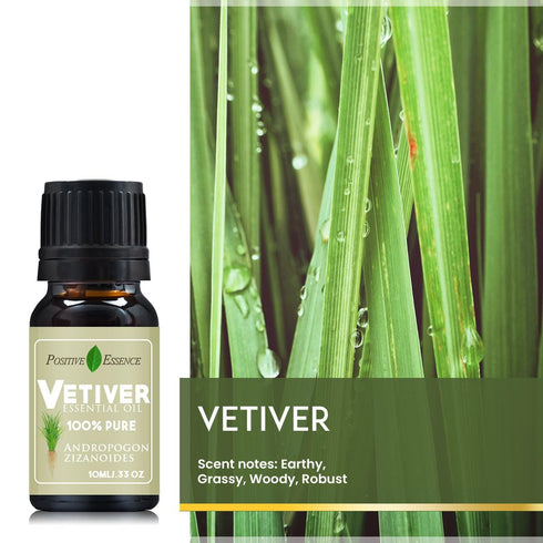 Vetiver Essential Oil, 100% Pure Organic Oil for Diffuser, 10ml, Relaxation