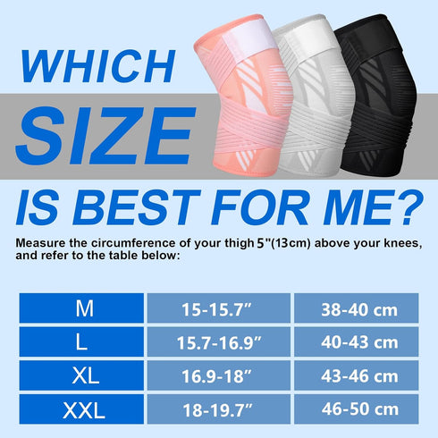 Knee Brace for Women & Men, Compression Sleeve with Strap for Joint Pain Relief, Arthritis, Sports, Pink, X-Large
