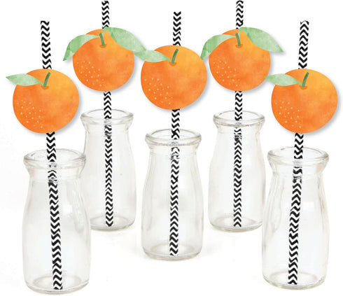 Big Dot of Happiness Little Cutie Clementine - Paper Straw Decor -