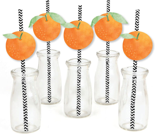 Big Dot of Happiness Little Cutie Clementine - Paper Straw Decor -