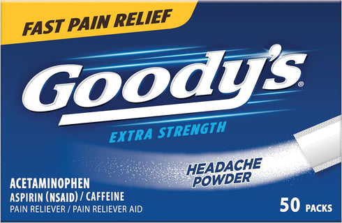 Goody's Extra Strength Headache Powder, 50 ct Pain Relief Powders (Pack of 1)