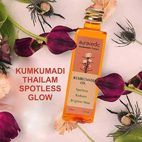 Kumkumadi Oil - Pure Saffron for Ultra Radiant Skin, Ayurvedic Oil for Dull, Dehydrated Skin, 3.38 Fl Oz