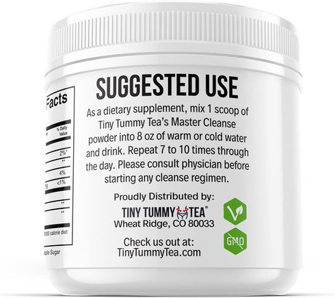 Tummy 3 6.34oz Tiny Master Cleanse Lemonade Diet - Day Juice Cleanse Plant-Based Detox Powder Supplement with Lemon