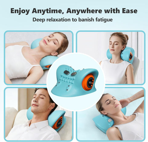 seektik 2026 3-in-1 3 3 Upgraded Neck Massager, Portable Cervical Traction Device, Heat Levels & Vibration Modes
