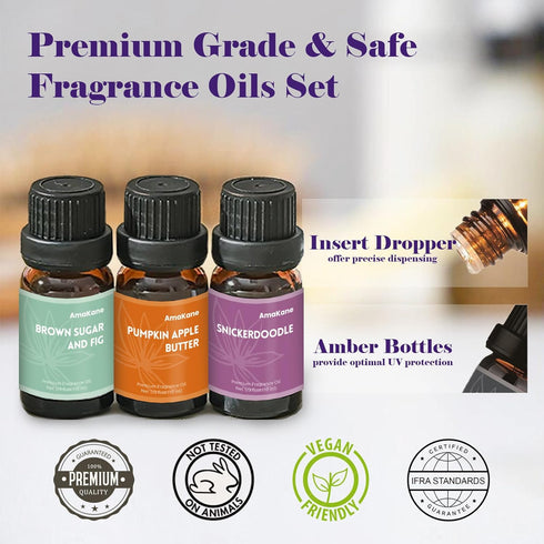 Set, Hotel & Halloween Fragrance Oils AmaKane Fragrance Oil for Candle Making, Aromatherapy Essential Oils for Diffuser
