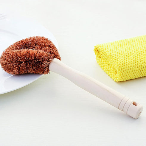 LUNCHS Coconut Fiber Dishwand,Eco-Friendly Dish Washing Wand Scrubbing Tool for Cleaning Kitchen Pot,Pan,Vegetable