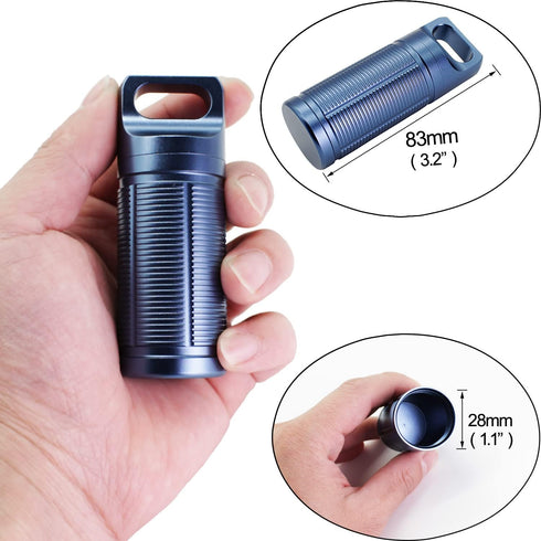 PPFISH Military Grade Air-Tight EDC Accessory Case, Waterproof Pill Fob Capsule, Outdoor Survival Storage Container