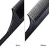 Leinuosen 3 Pack Carbon Fiber Rat Tail Styling Comb, Heat Resistant Anti Static for Back Combing, Black