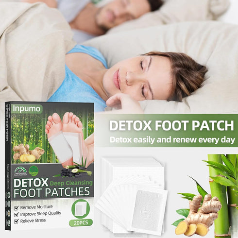 Mosconly 20 Foot Patches, Pcs Natural Ingredients Foot Care Patches with Bamboo Vinegar and Ginger Powder,Restful Sleep