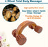 HATHKAAM Massage Roller, 5.5" Rosewood Handheld 4 Wheel Accupressure Massager for Full Body Pain Relief and Cellulite