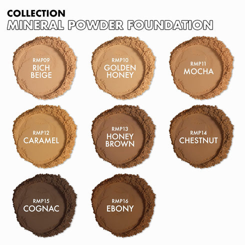 Ruby Kisses Mineral Pressed Powder Foundation, Medium to Full Coverage Natural Finish, 0.35 Ounce (Honey Brown)