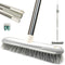 Push Broom with Adjustable Stainless Steel Long Handle - 46.5" for Shower, Patio, Kitchen, Grout, Garage Cleaning