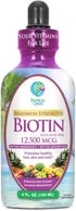 Maximum Strength Liquid Biotin Drops w/ 12,500 MCG – Best Vitamins for Fast Hair Growth, 4oz, 30 Serv
