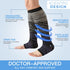 Owcorowan 3 15-20 mmhg Pairs Open Toe Compression Socks for Men & Women - Knee High Stockings for Circulation Support