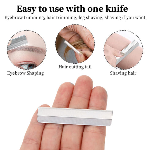 Straight Razor Blades, 50 Pcs Stainless Steel Single Edge Disposable Safety Razor Blades for Men and Women
